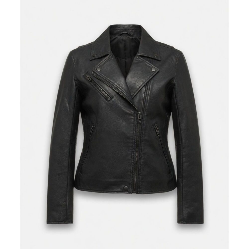 Blanknyc Women's Size L Black Onyx Vegan Leather Cropped Moto Jacket